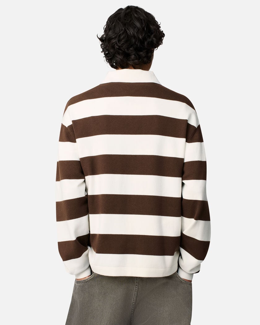Rey Polo Sweater axel arigato Rey Polo Sweater White/ Dark Brown