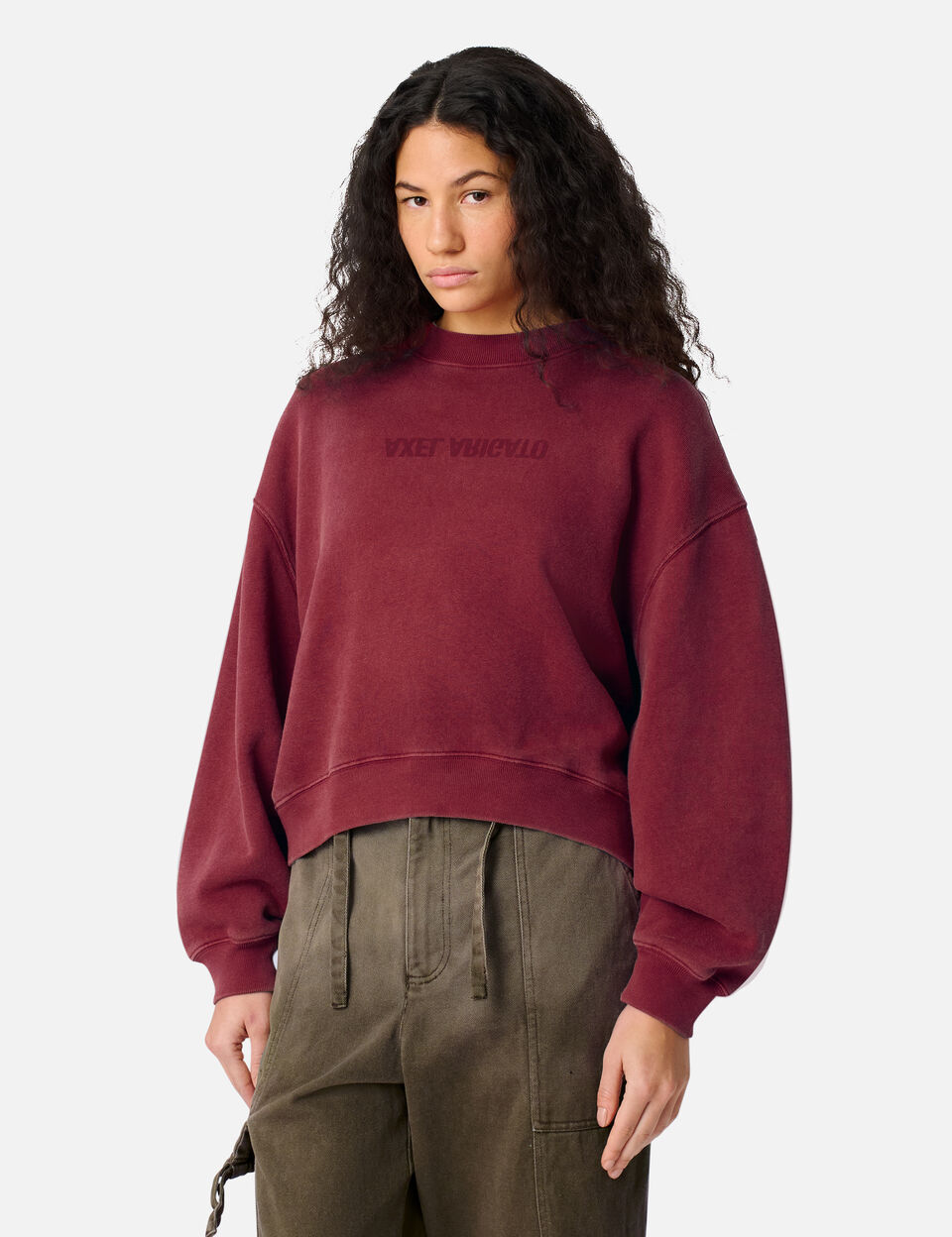 Distort Washed Sweatshirt axel arigato Distort Washed Sweatshirt Burgundy