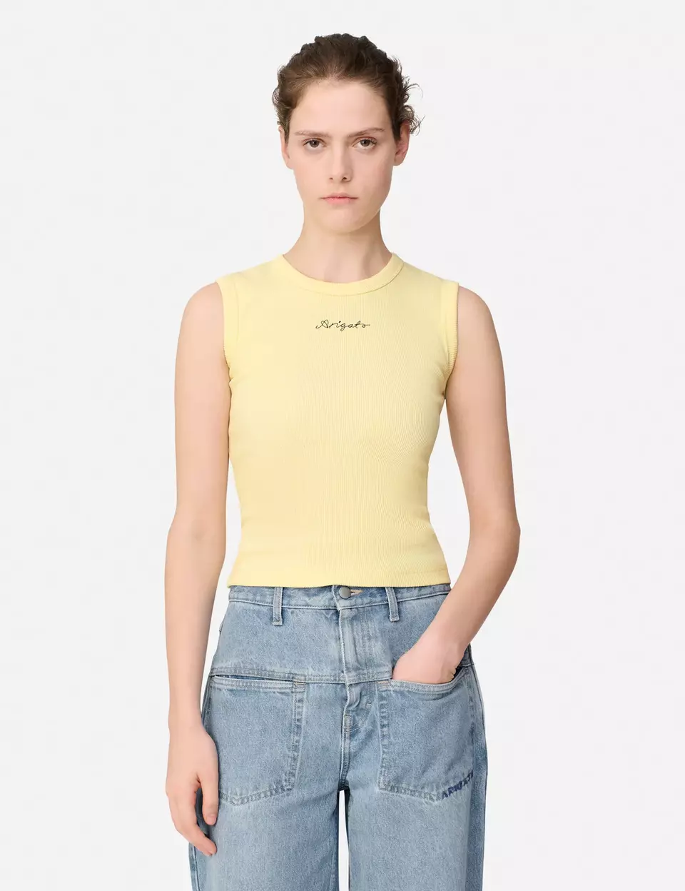 Scoop Ribbed Tank axel arigato Scoop Ribbed Tank Light Yellow