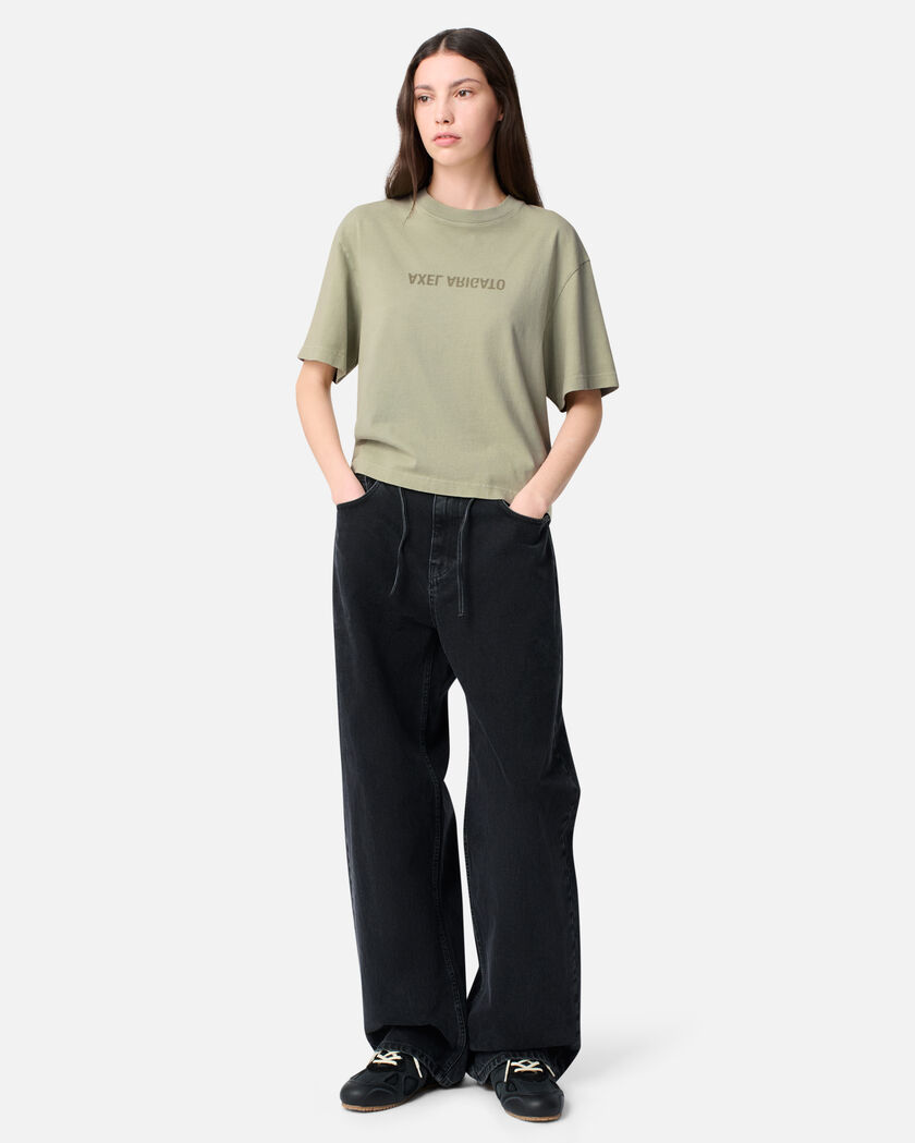 Distort Washed T-Shirt axel arigato Distort Washed T-Shirt Dusty Green
